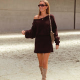 GRETCHEN BORDEAUX KNITTED DRESS