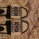 DUNA DARK BROWN TULUM SLIPPERS