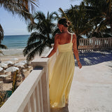 NABILA ALLURE YELLOW ONE SHOULDER DRESS