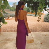 ALEGRANZA MAGENTA SATIN DRESS