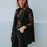 MIRABELLE BLACK LACE LONGSLEEVE TOP