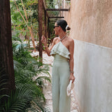 MARIANA MINT GREEN HALTER JUMPSUIT