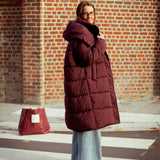 BRIGHTON BURGUNDY PUFFER COAT