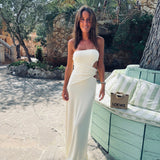 AMAIA LIGHT YELLOW BANDEAU DRESS