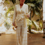 SOL DORADO LIGHT YELLOW WRAP BLOUSE