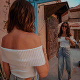 TAHANI WHITE OFF SHOULDER TOP