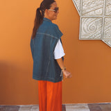 SANTONA BLUE DENIM POLKADOTS JACKET