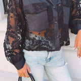CLEOME BLACK LACE BLOUSE