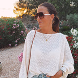 TERNURA ECRU CROCHET BLOUSE