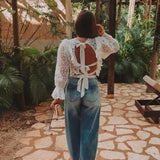 AMIGA WHITE CROCHET BLOUSE