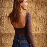 GENESIS BROWN OPEN BACK TOP