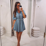 CASSANDRA BLUE STRIPED DRESS