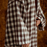 ROSEMARY BROWN LONG CHECKERED COAT