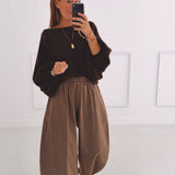 EVIE BROWN KNITTED PULLOVER