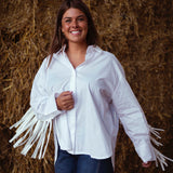 MUSTANG WHITE FRINGE BLOUSE