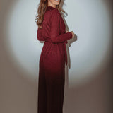 GLITTERING HOUR JUMPSUIT BORDEAUX