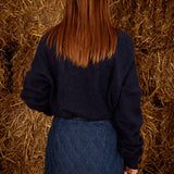 TOPAZ DARK BLUE KNITTED SWEATER