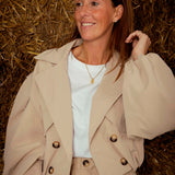 ELEANOR BEIGE CROPPED TRENCHCOAT