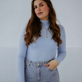 SUSANNA LIGHT BLUE LONGSLEEVE TURTLENECK SHIRT