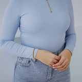 SUSANNA LIGHT BLUE LONGSLEEVE TURTLENECK SHIRT