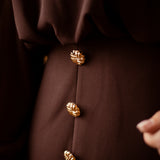 MARLOWE BROWN BUTTON DRESS