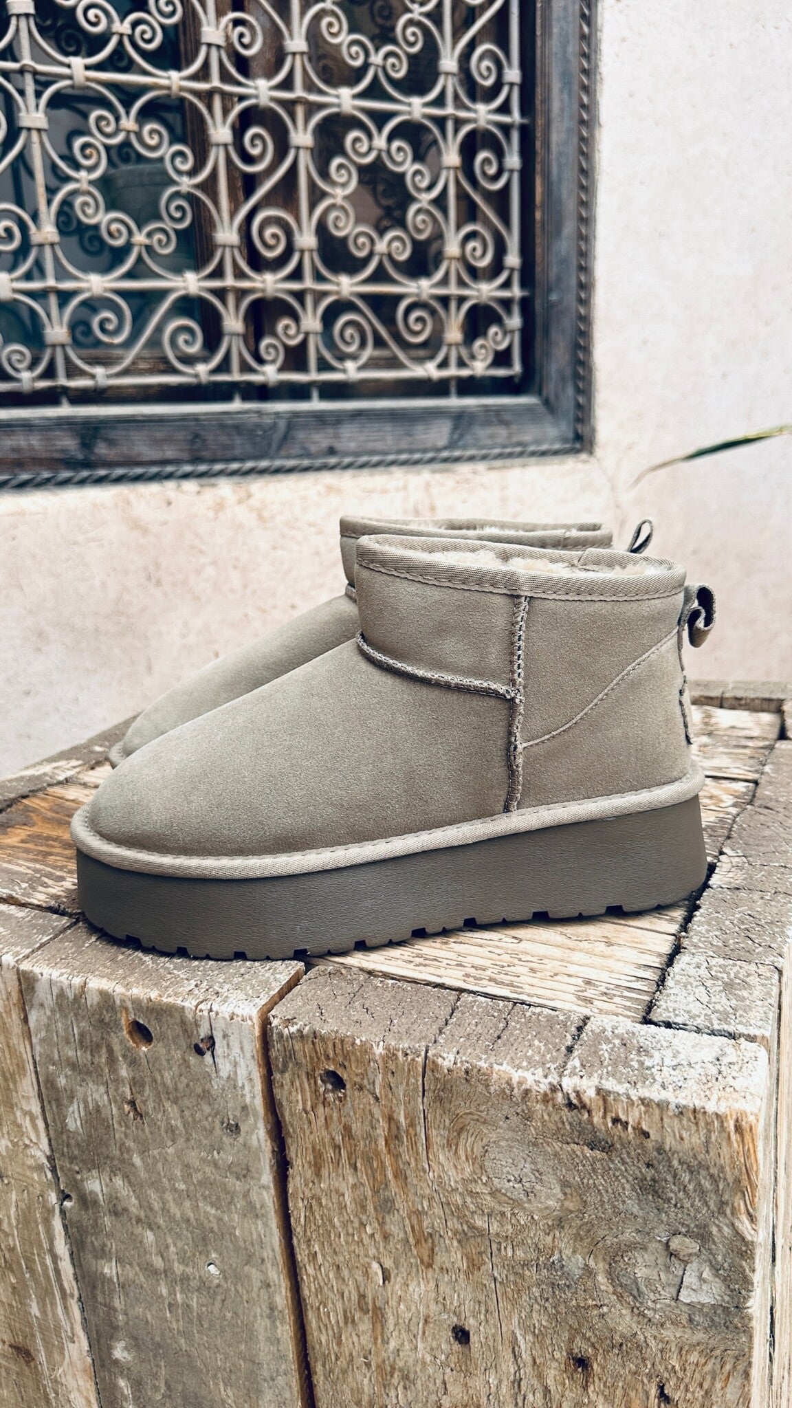 TAUPE SUEDE FAUX UGGS
